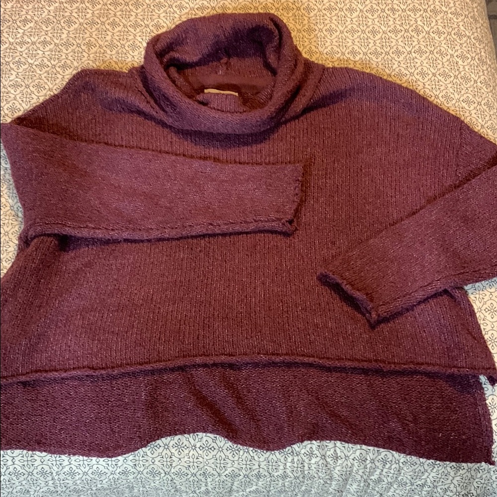Wonderly Purple Cowl Neck Sweater Cozy Knit